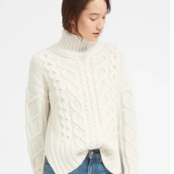Sweaters - Everlane cable knit turtleneck sweater size S (oversized)